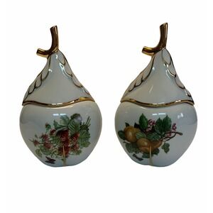 Vintage Limoges France Pear Shaped Lidded Trinket Dish Small Covered Dish